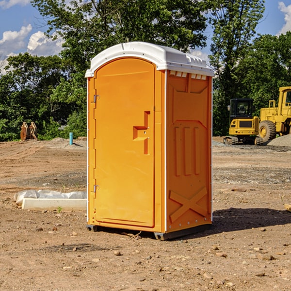 how often are the portable restrooms cleaned and serviced during a rental period in Rock Run